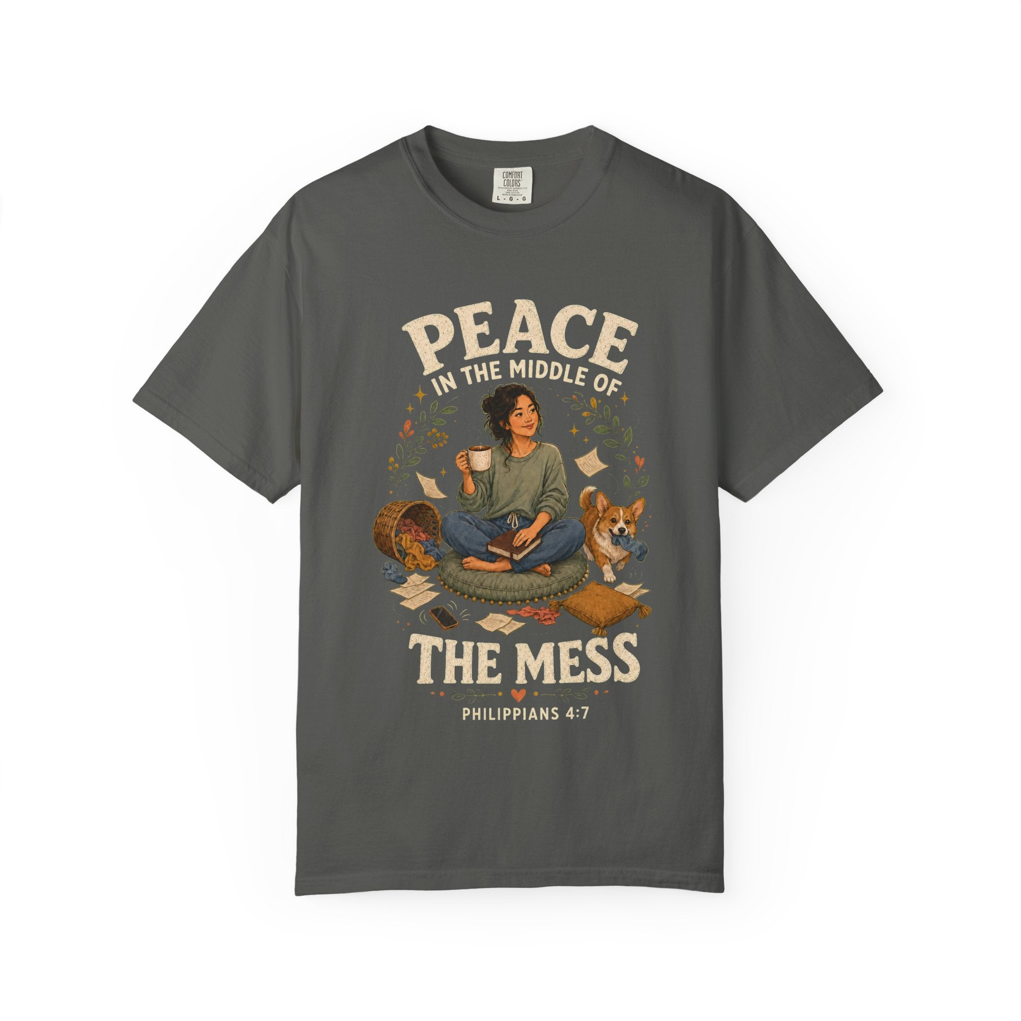 Peace in the Middle of the Mess Christian T-shirt, product view 2