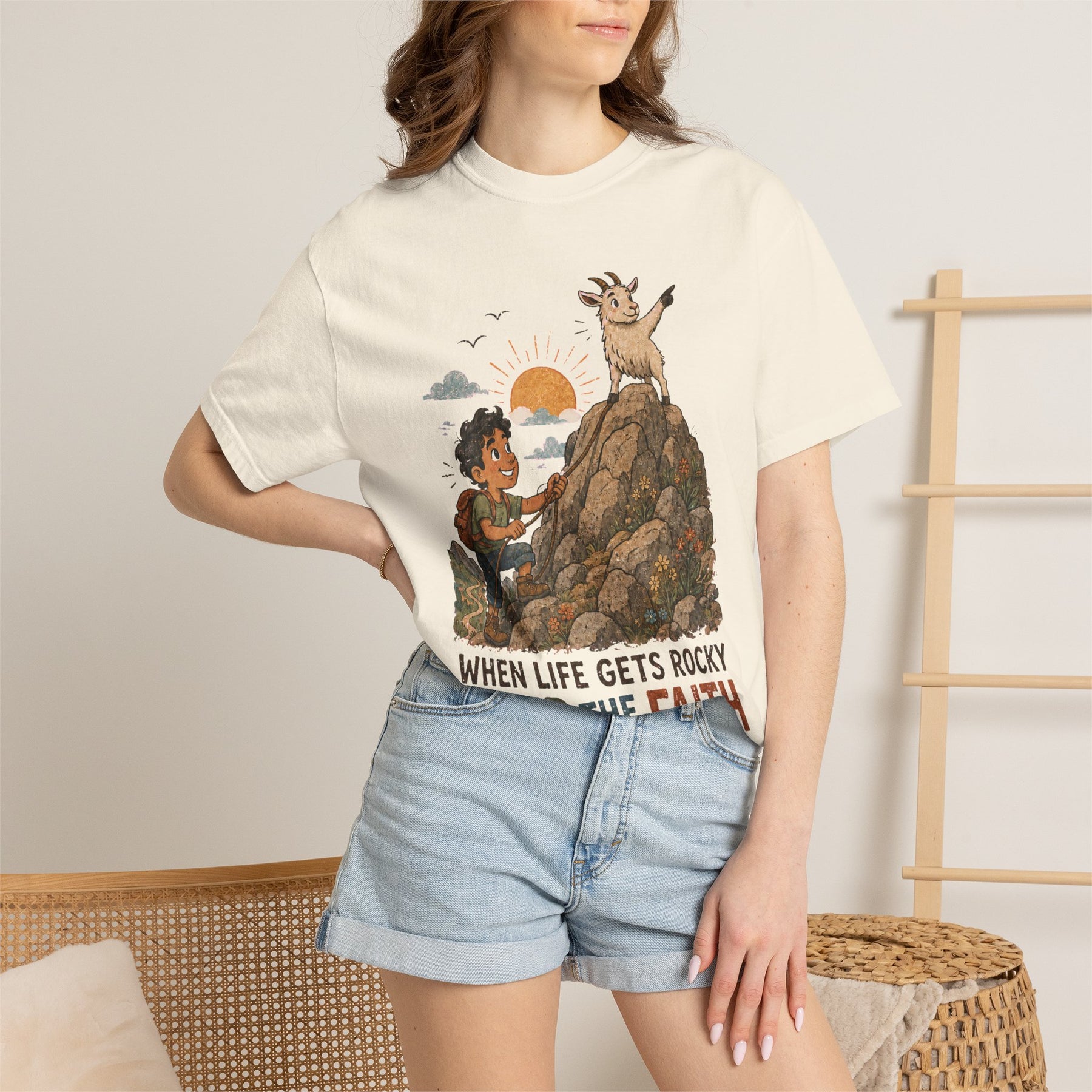 When Life Gets Rocky, Keep the Faith Christian T-shirt, product view 8
