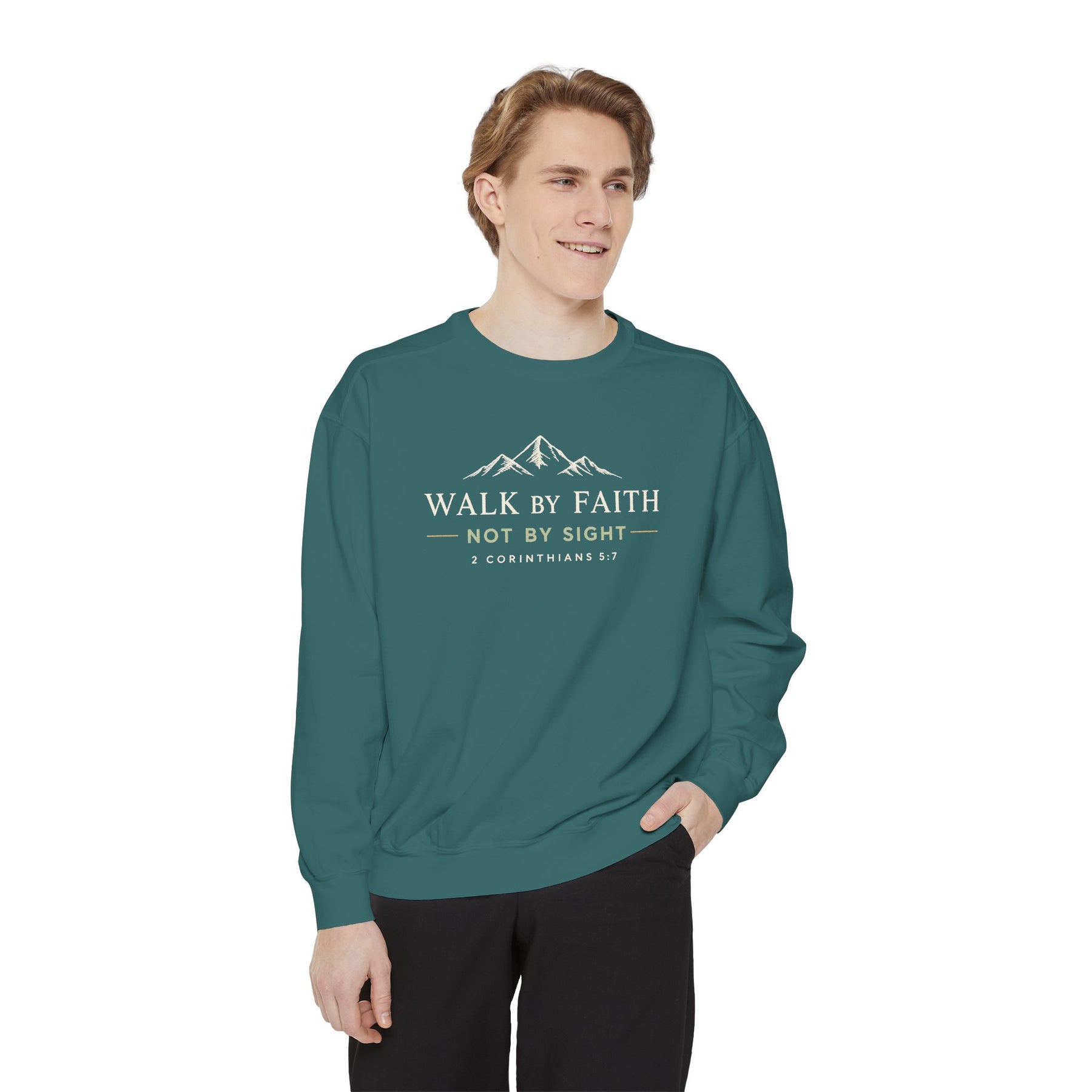 Walk by Faith Sweatshirt Christian apparel, product view 4