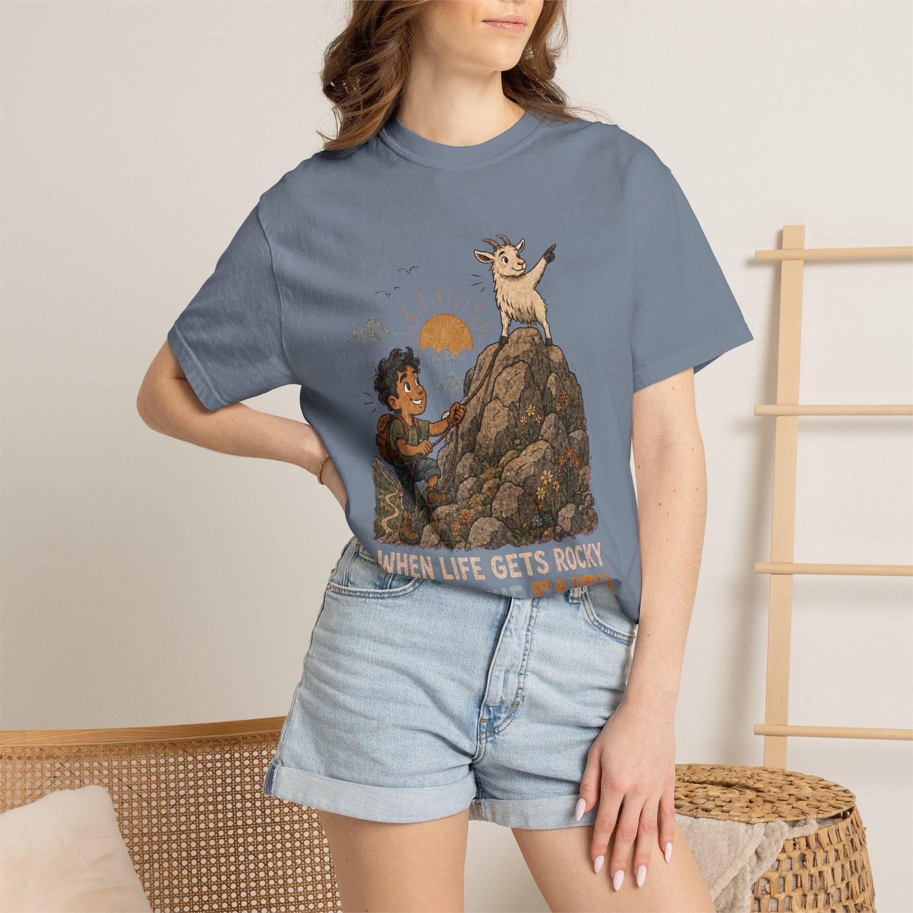 When Life Gets Rocky, Keep the Faith Christian T-shirt, product view 20