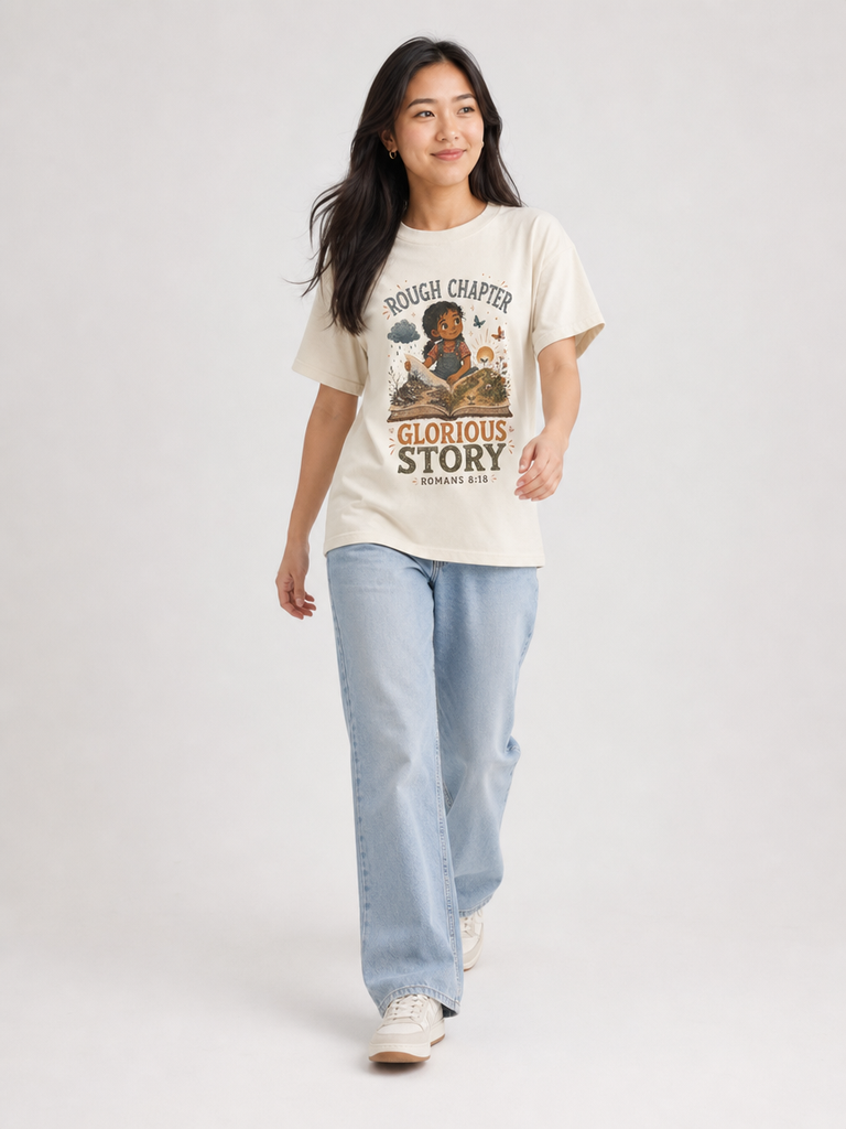 Rough Chapter, Glorious Story Christian T-shirt lifestyle photo 3