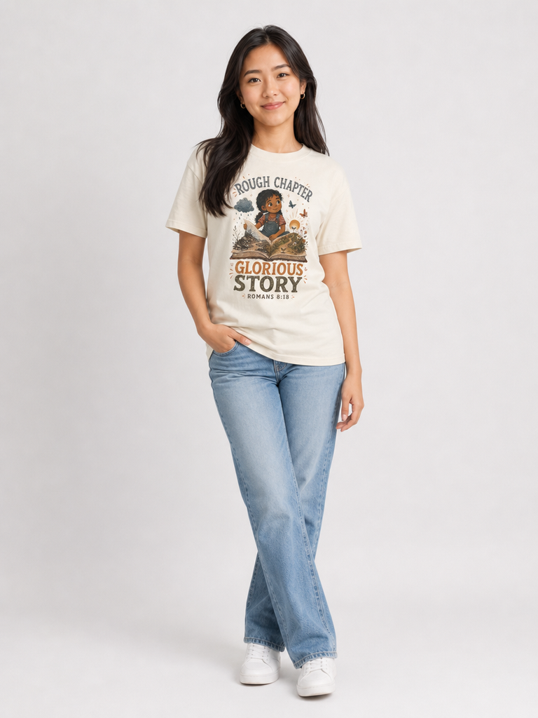 Rough Chapter, Glorious Story Christian T-shirt lifestyle photo 2