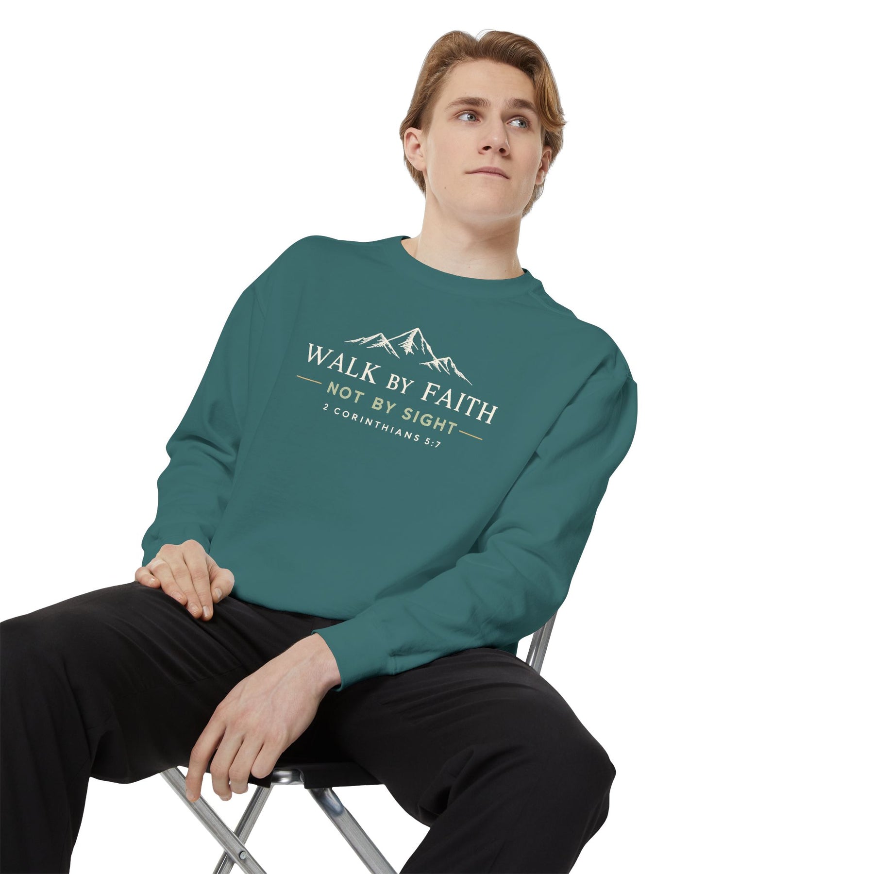 Walk by Faith Sweatshirt Christian apparel, product view 5