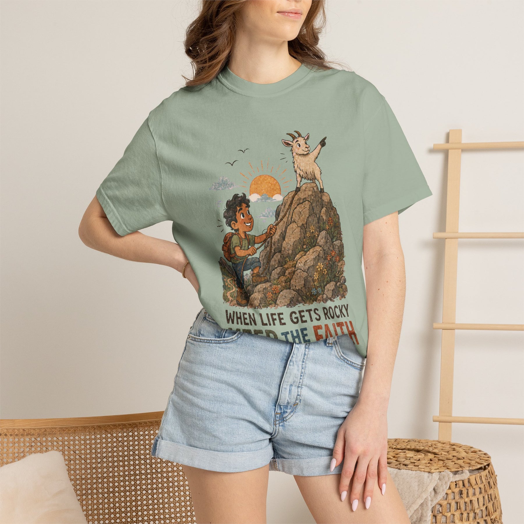 When Life Gets Rocky, Keep the Faith Christian T-shirt, product view 14