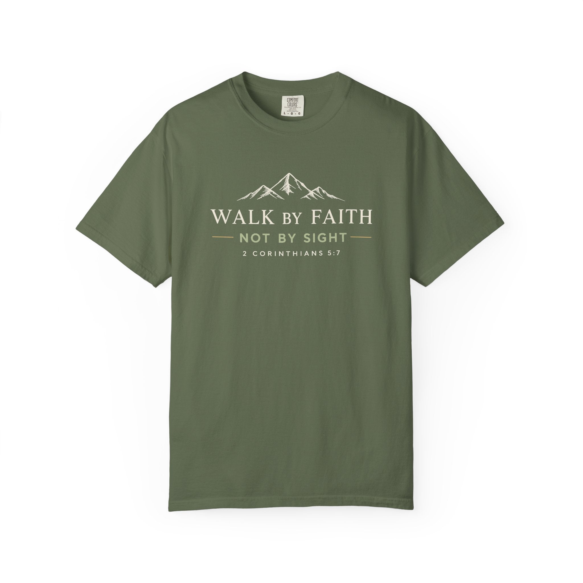 Walk by Faith Tee Christian apparel, 2 Corinthians 5:7