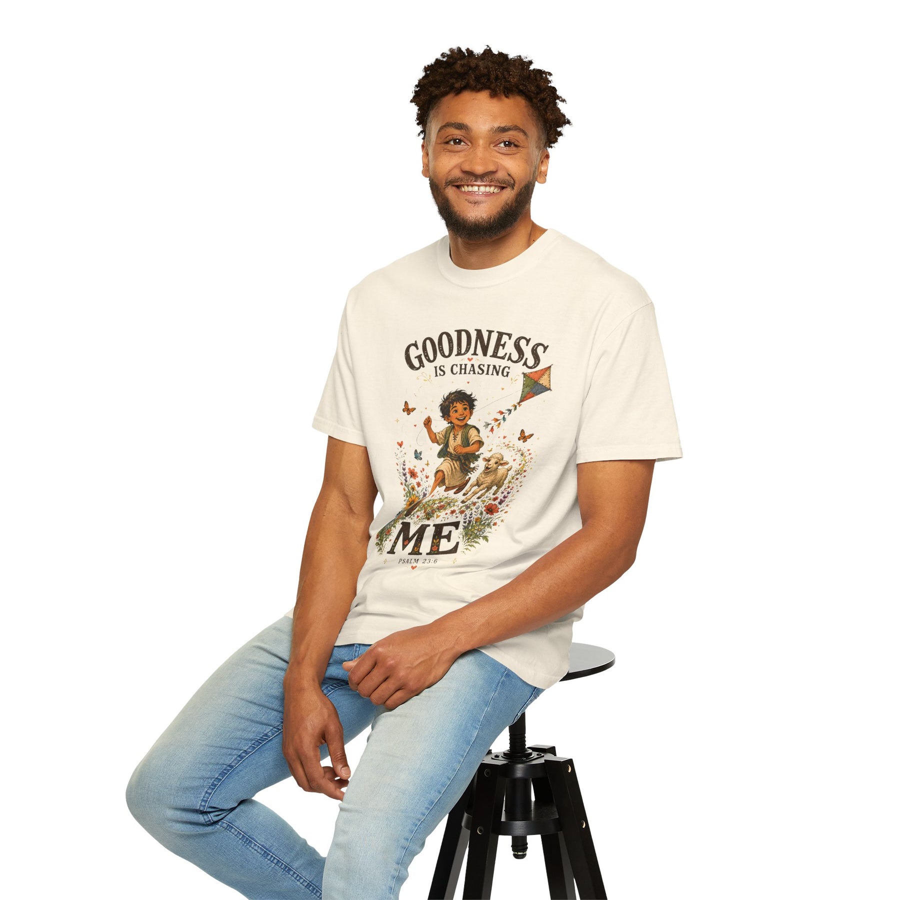 Goodness Is Chasing Me Christian T-shirt, product view 7