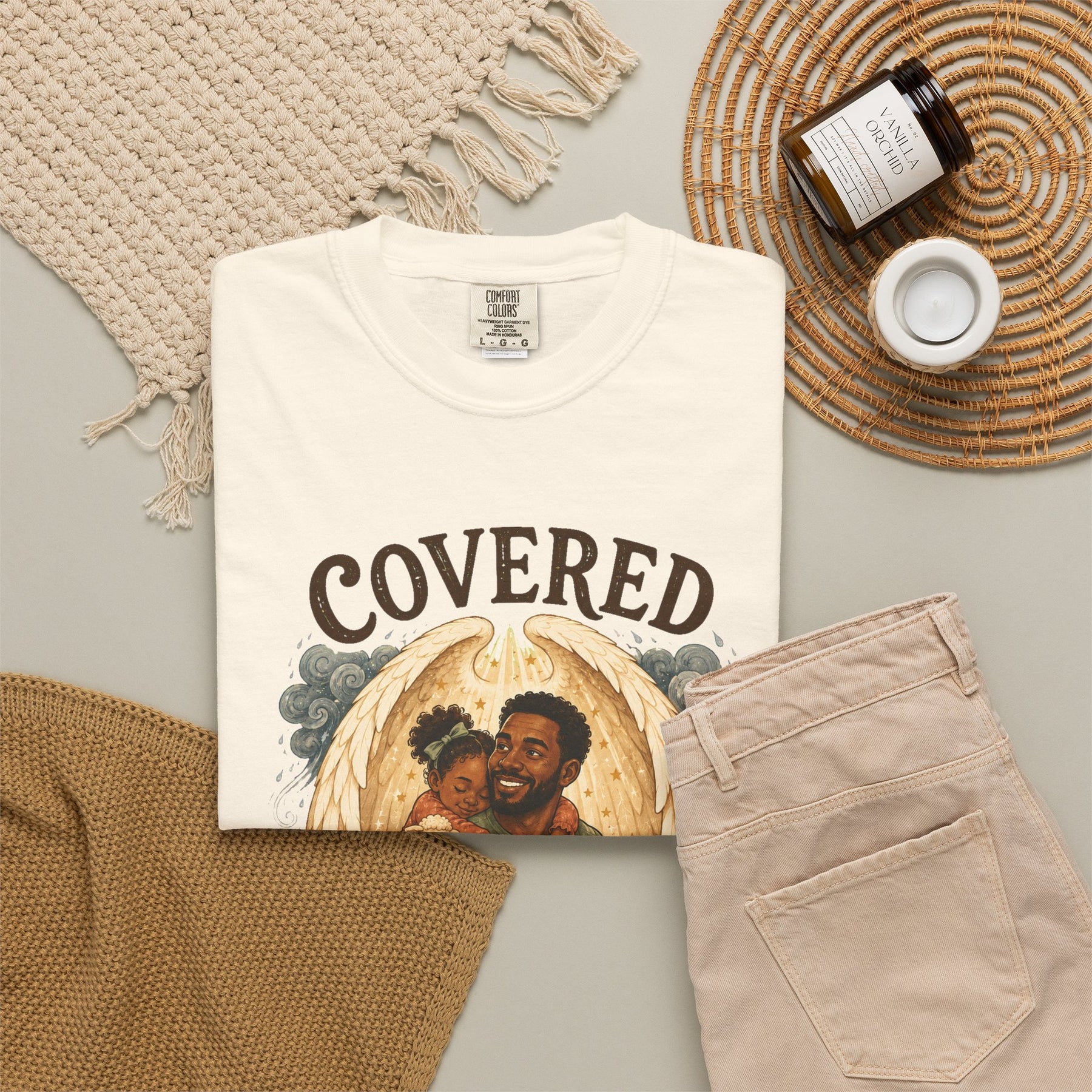 Covered, Carried & Cared For Christian T-shirt, product view 6