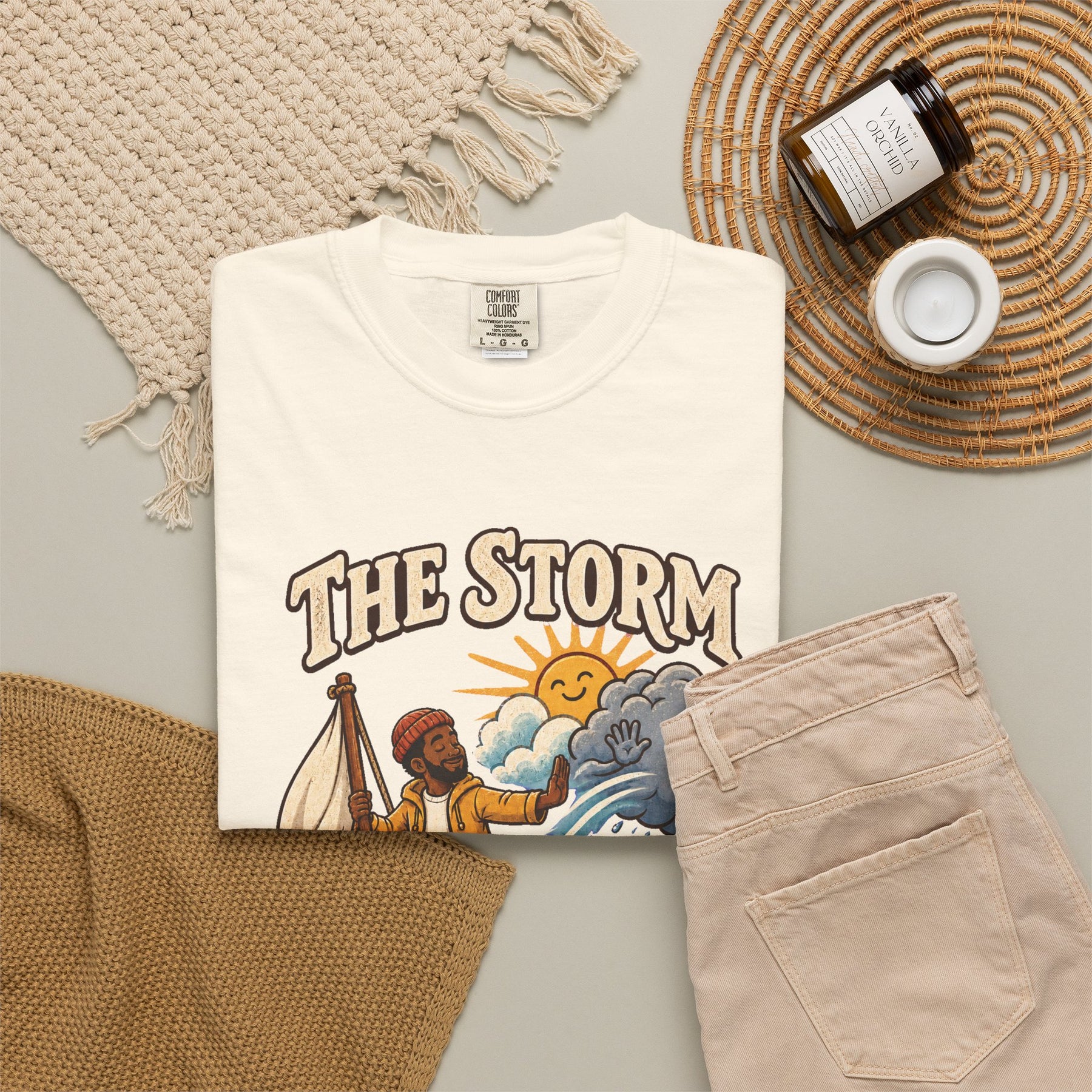The Storm Has a Boss Christian T-shirt, product view 6