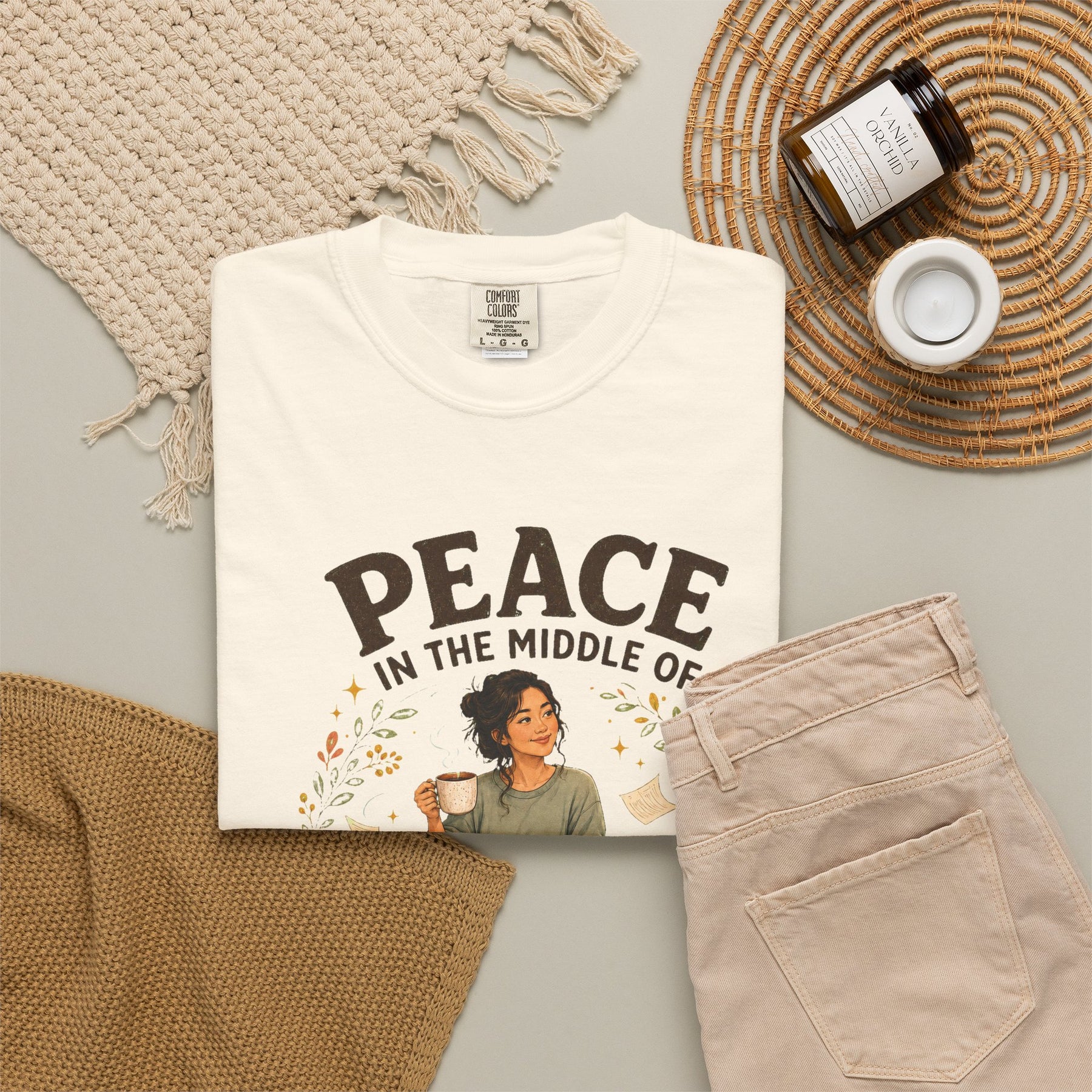 Peace in the Middle of the Mess Christian T-shirt, product view 6