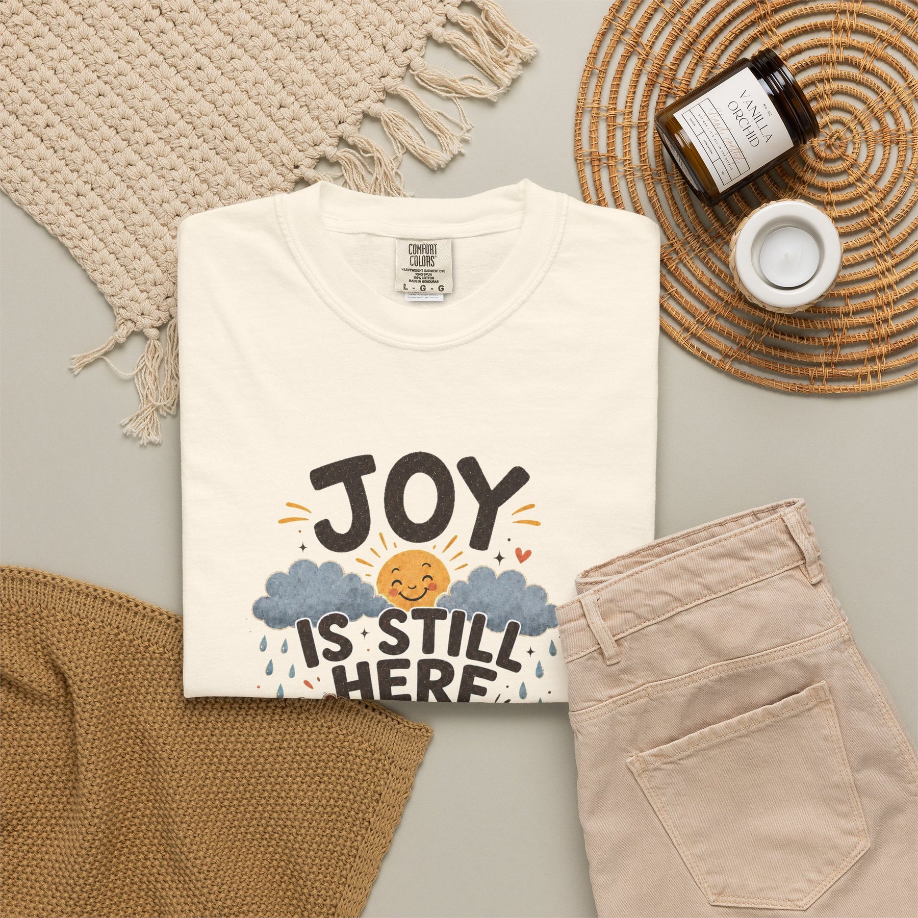 Joy Is Still Here Christian T-shirt, product view 7