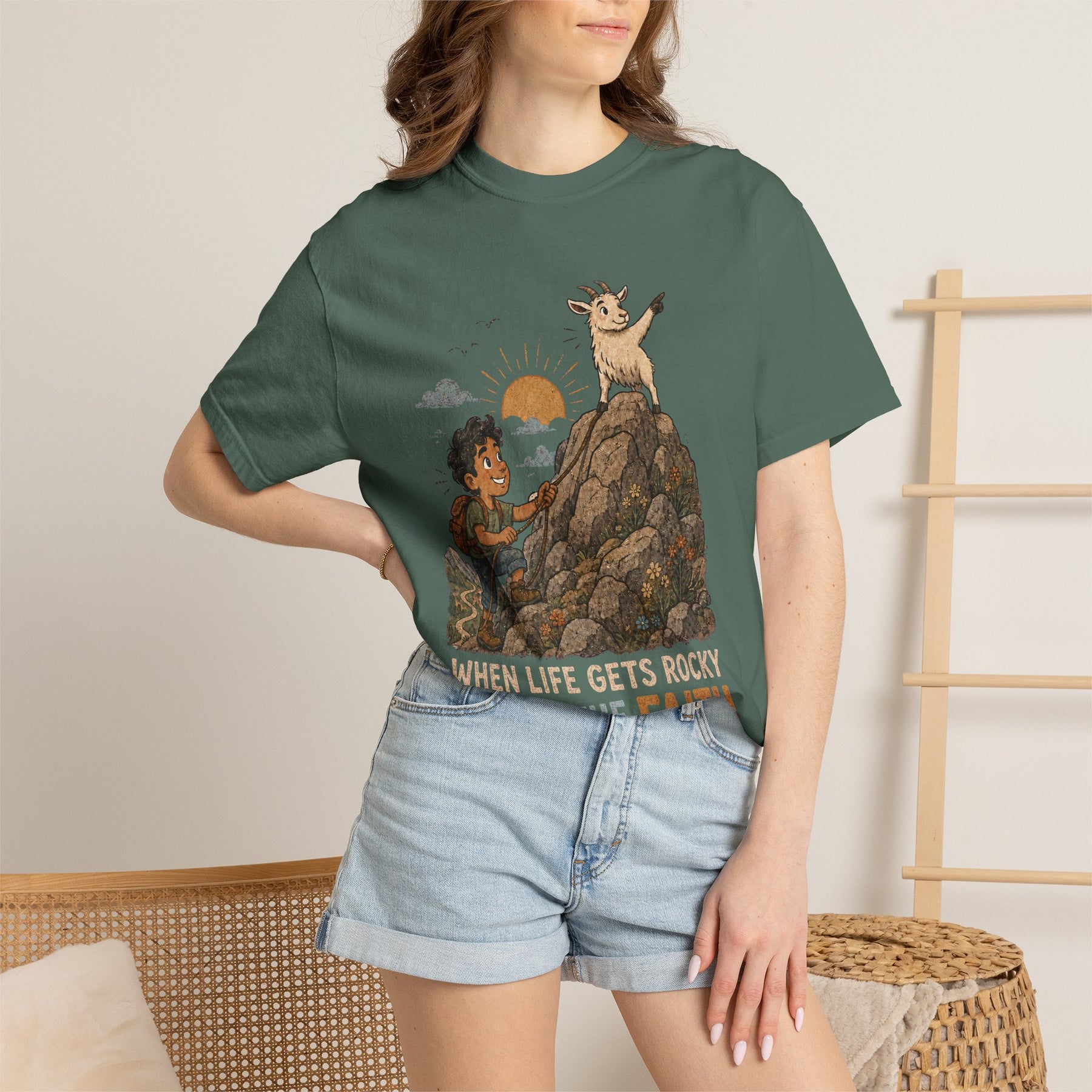 When Life Gets Rocky, Keep the Faith Christian T-shirt, product view 17