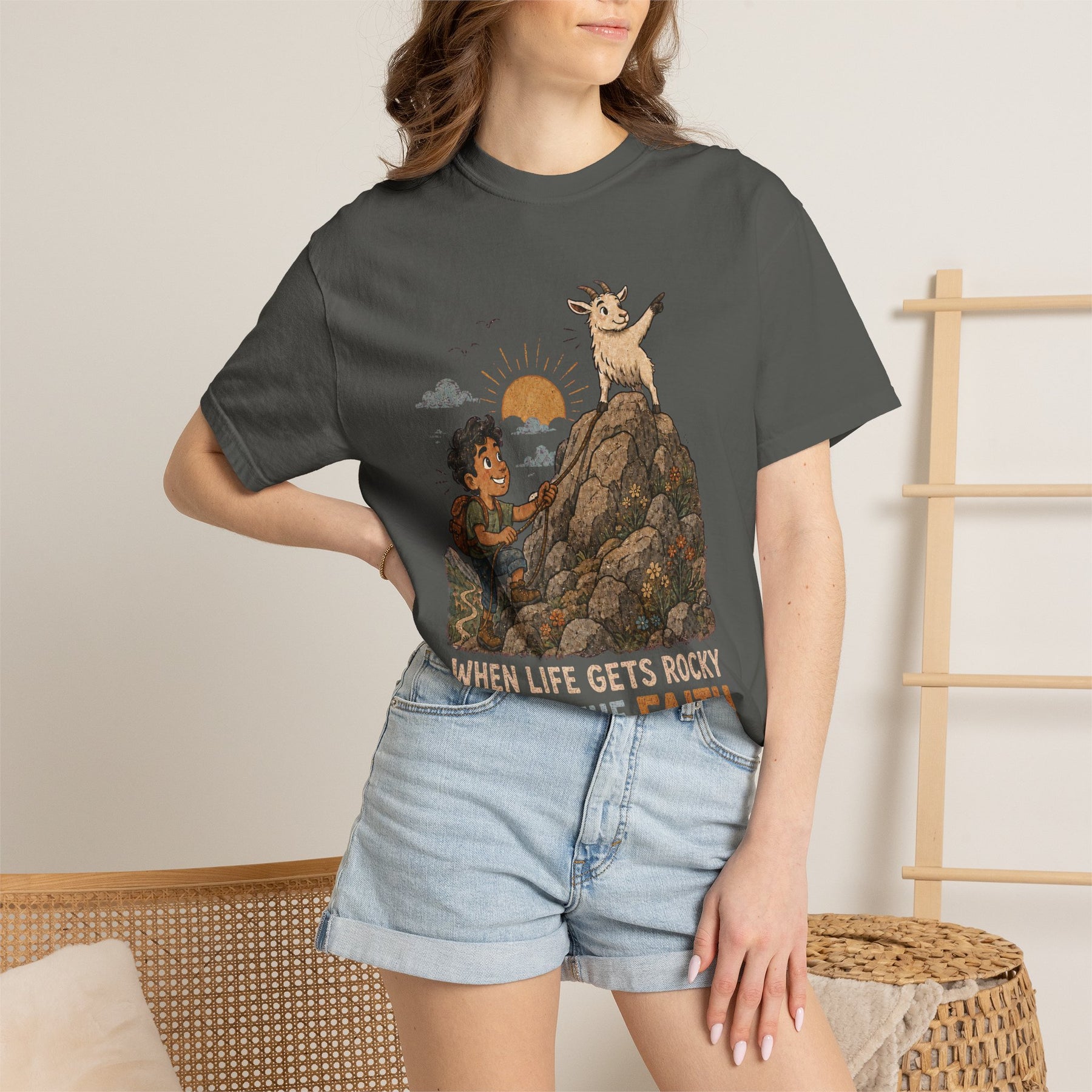 When Life Gets Rocky, Keep the Faith Christian T-shirt, product view 11