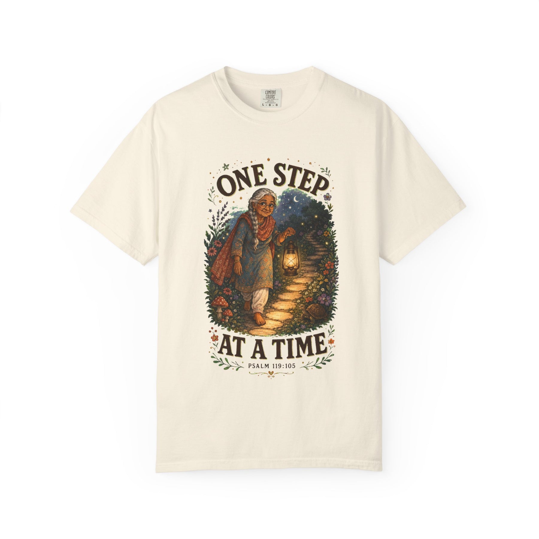 One Step at a Time Christian T-shirt, Psalm 119:105