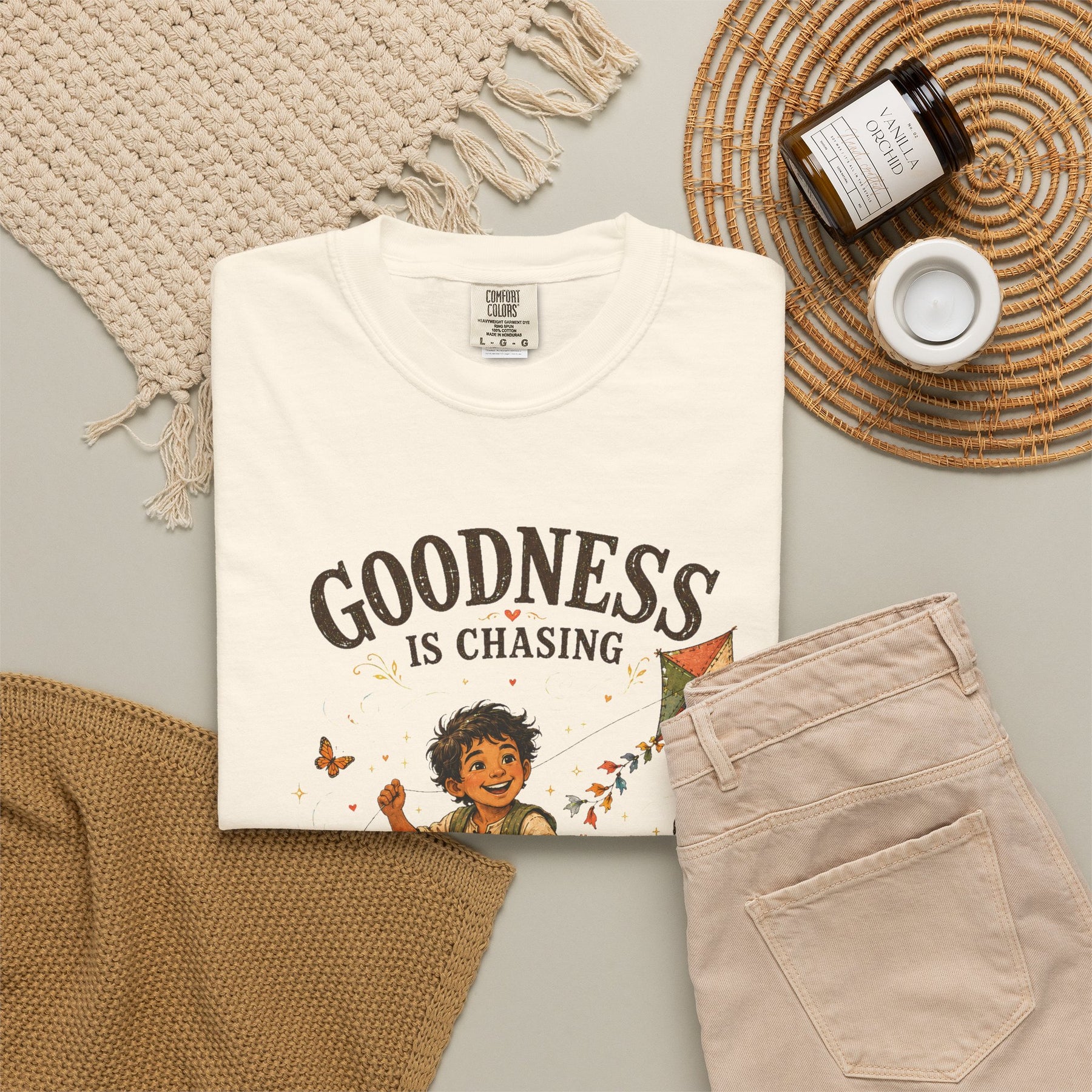 Goodness Is Chasing Me Christian T-shirt, product view 6