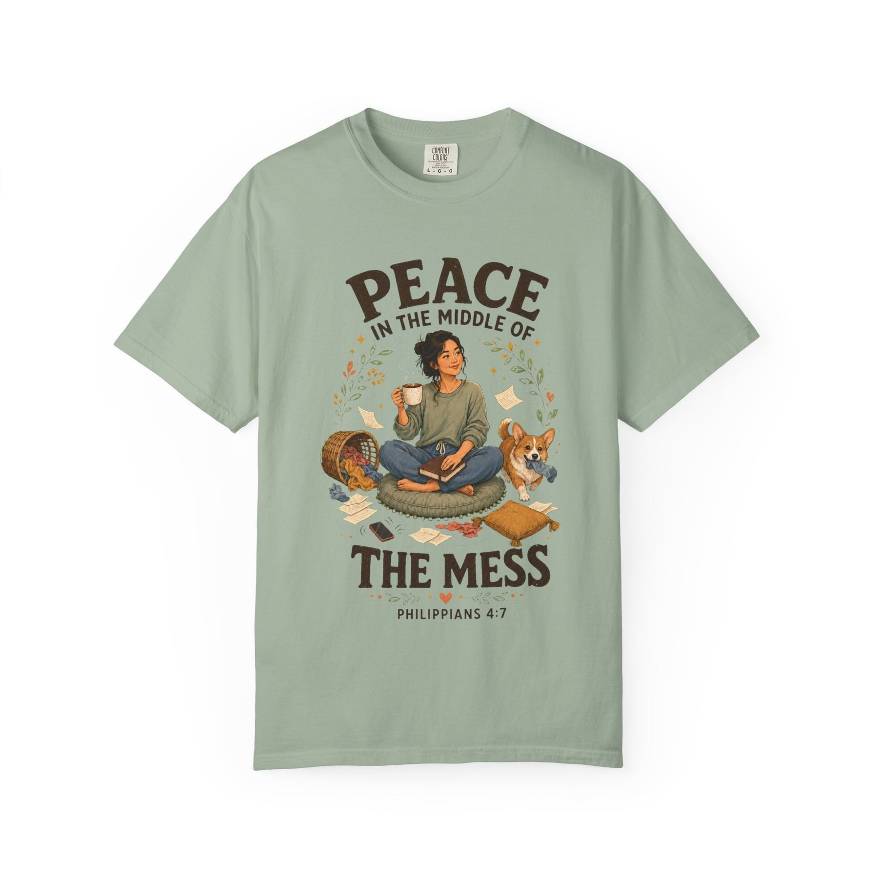 Peace in the Middle of the Mess Christian T-shirt, product view 3
