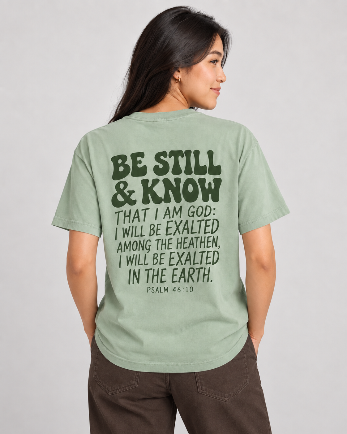 Be Still & Know Tee — Bay — 04 back detail