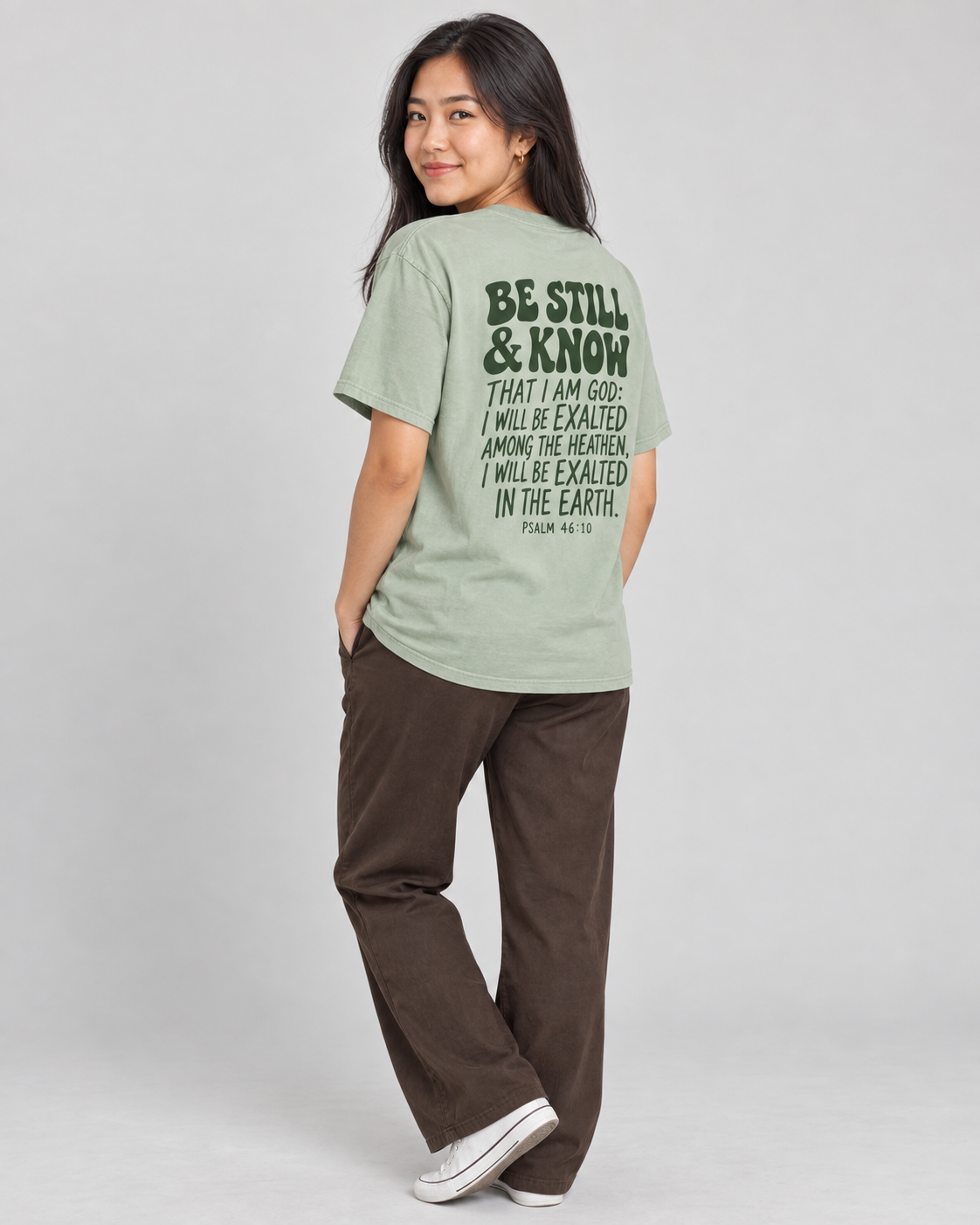 Be Still & Know Tee — Bay — 05 back lifestyle
