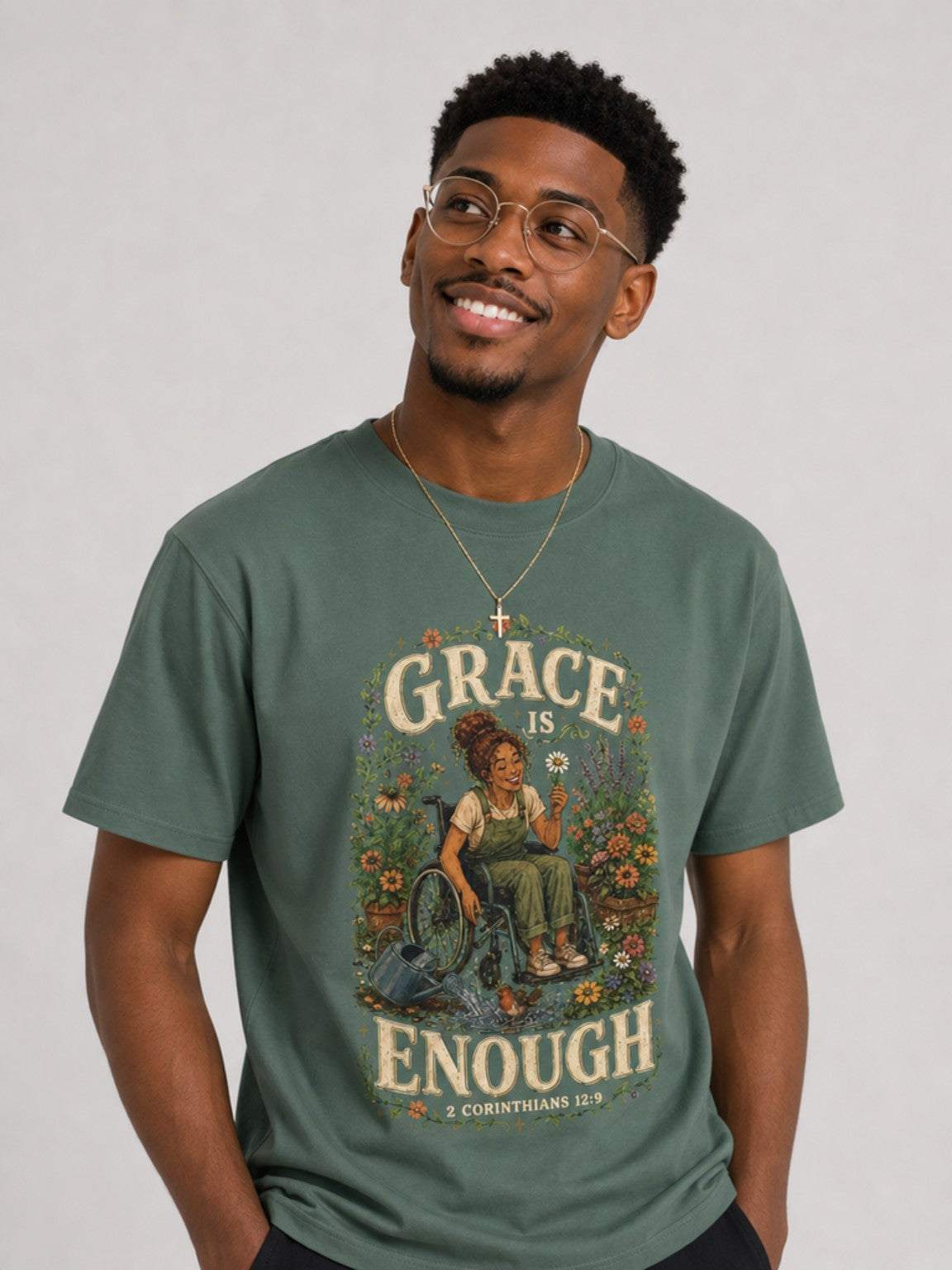 Grace Is Enough in Blue Spruce, looking-up view