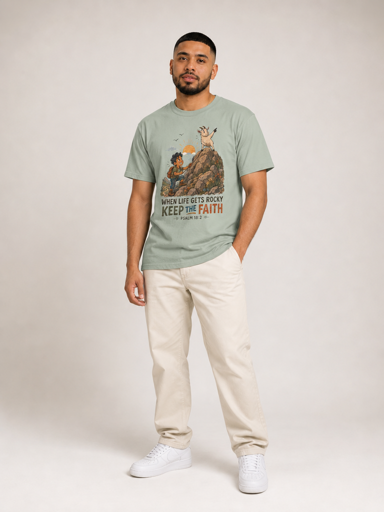 When Life Gets Rocky, Keep the Faith Tee