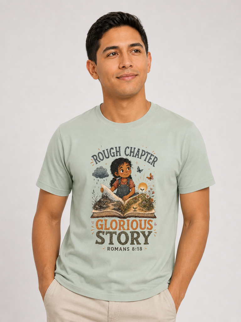 Rough Chapter, Glorious Story tee - Bay - looking up