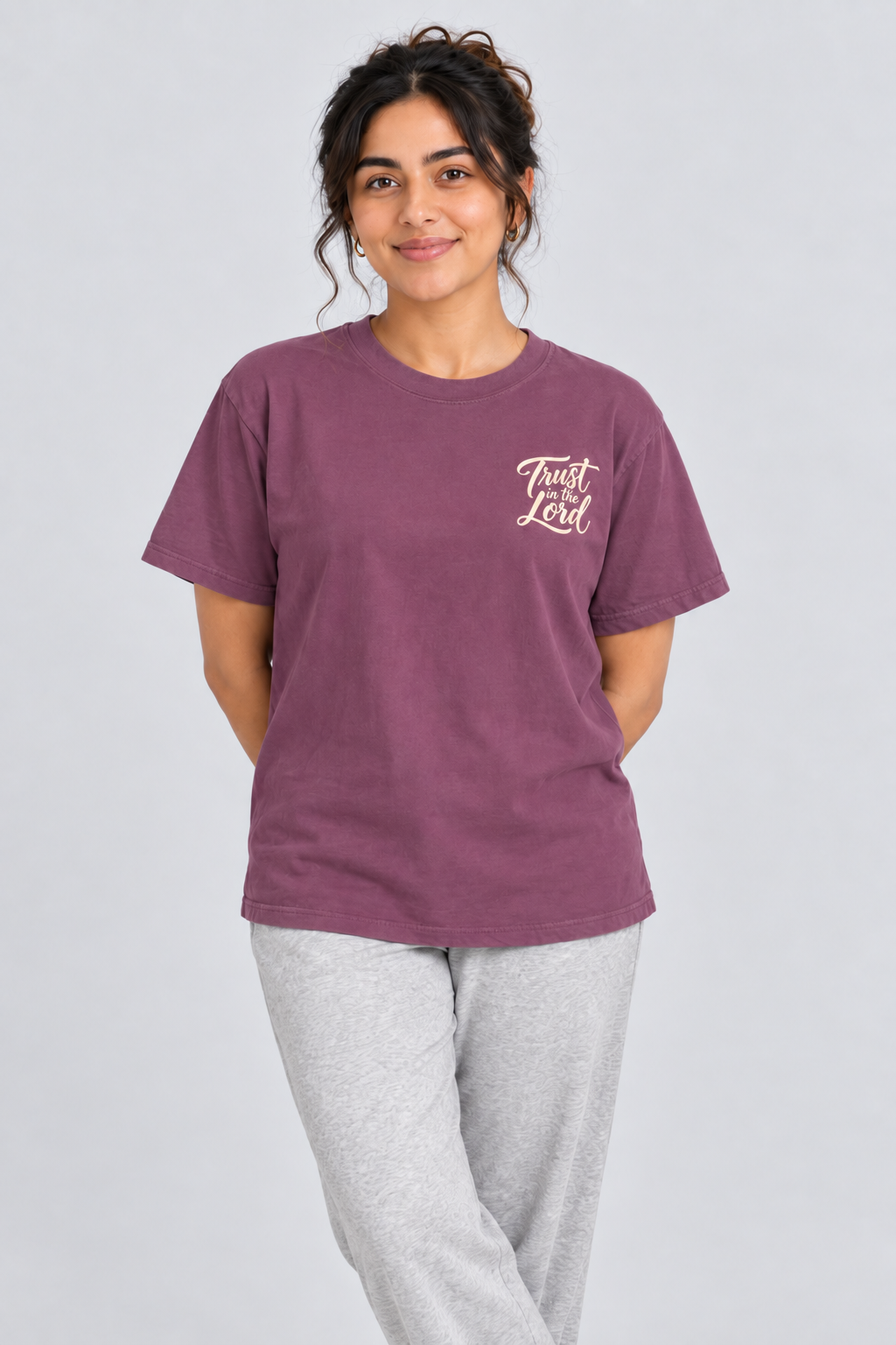 Trust in the Lord Tee — Berry — standing
